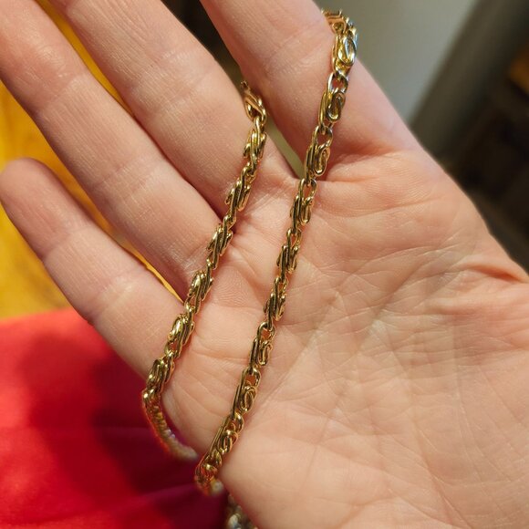 Vintage '90s Jessica McClintock Red Satin Clutch Purse Metal Chain Strap Holiday - Picture 3 of 8